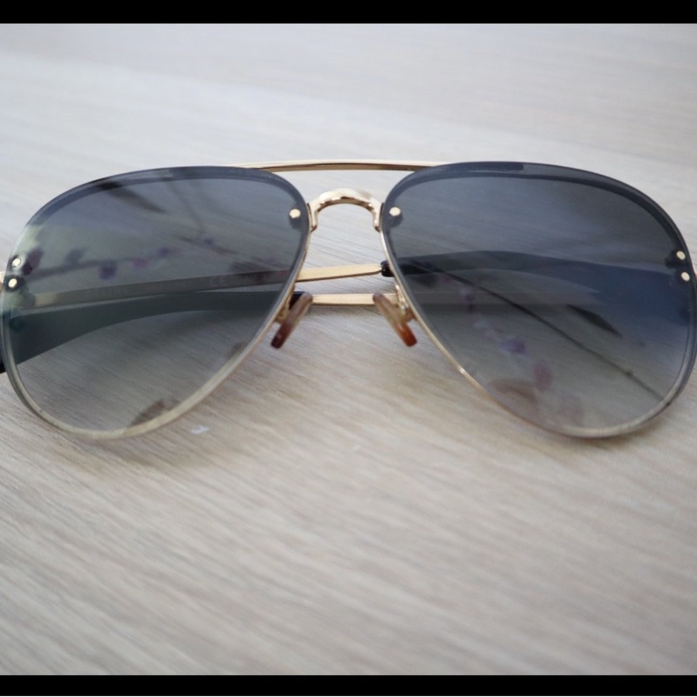 Celine Gold Frame Black Gradient Pilot Aviator Sunglasses